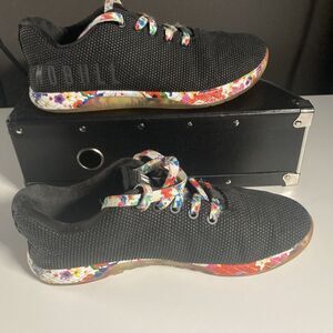 NOBULL Black Floral Trainer Superfabric Shoes (Men’s Size 6.5 / Women's 8)